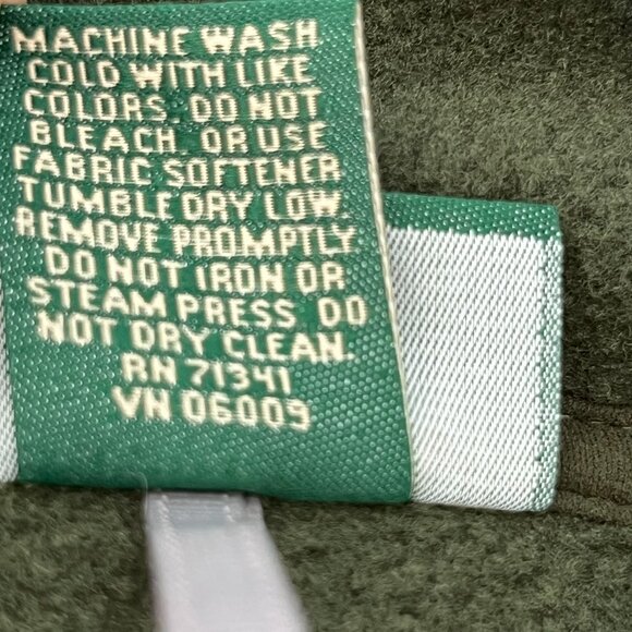 LL Bean Men's Full Zip Fleece Jacket Green Size Medium M Vintage Pockets 0 ALA-2 - Picture 10 of 10